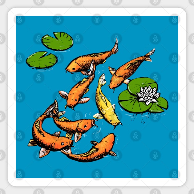 Golden Koi Sticker by Meganopteryx